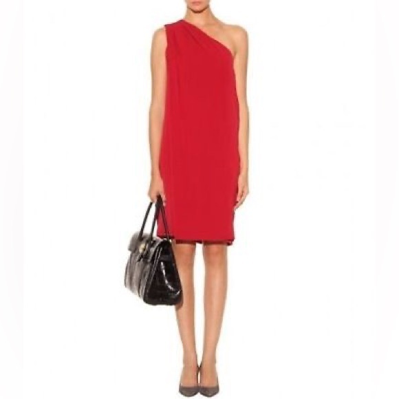 DIANE VON FURSTENBERG SILK DRAPE SHEATH DRESS - Picture 1 of 9